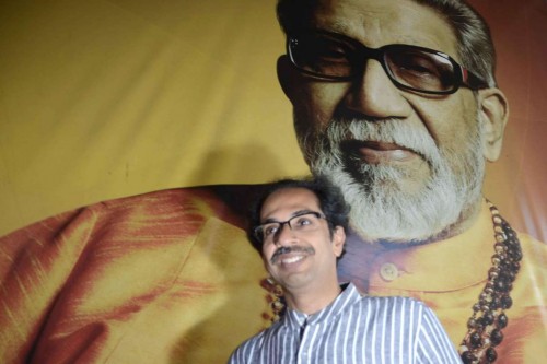 Mumbai: Shiv Sena chief Uddhav Thackeray arrives at Shiv Sena Bhawan in Mumbai.