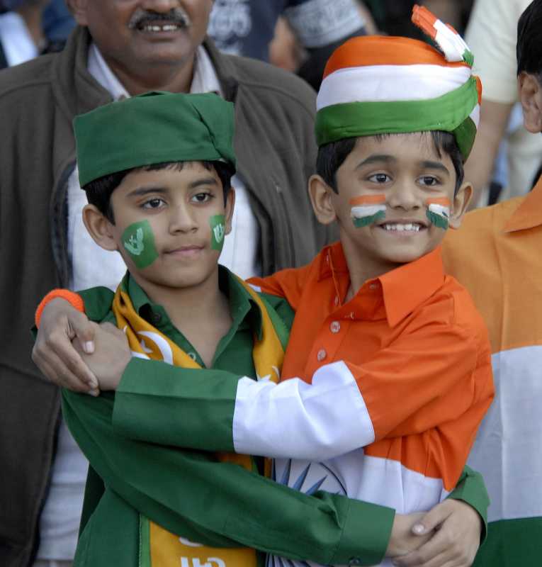 Fans cheer during the India-Pakistan 2nd Twenty20 International cricket match at Sardar Patel Stadium, Motera, Ahmedabad. (Photo: IANS)