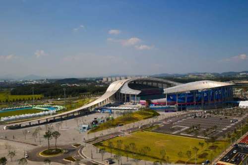 Photo  shows the Incheon Asiad Main Stadium.
