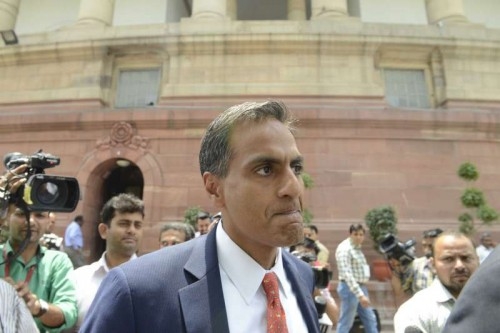  US ambassador to India, Richard Verma at Parliament House in New Delhi on May 7, 2015