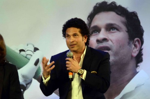 Cricket legend Sachin Tendulkar at the launch his autobiography `Playing It My Way` in Mumbai