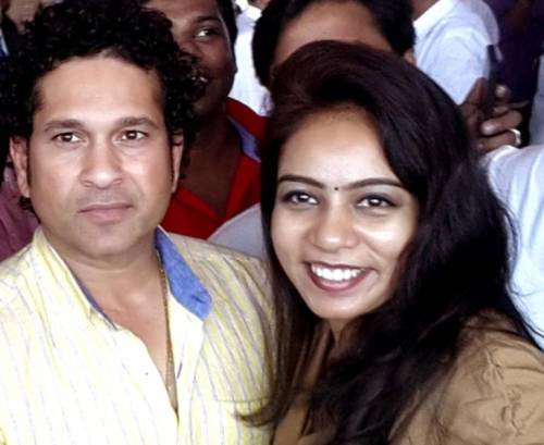 Cricket legend Sachin Tendulkar with singer M.M. Srilekha at the launch of Kerala Blasters' -Indian Super League football franchise - theme song in Kochi