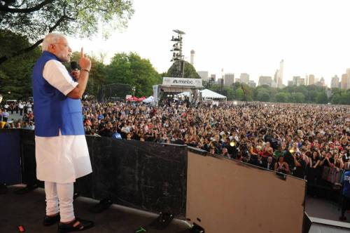 Prime Minister Narendra Modi addresses during Global Citizen Festival at the Central Park, in New York, United States of America