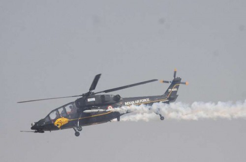 An IAF aircraft during the Aero India-2015 Air Show, at Yelahanka Air-force Station, in Bengaluru on Feb 19, 2015. 