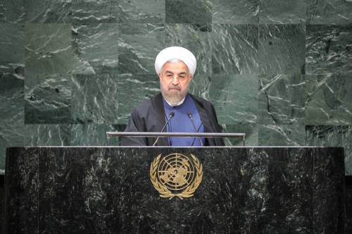 - Iranian President Hassan Rouhani speaks during the general debate of the 69th session of the United Nations General Assembly, at the UN headquarters in New York, on Sept. 25, 2014.