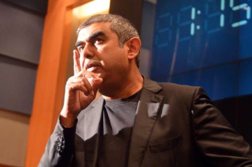 Infosys CEO Vishal Sikka announces the results for second quarter (July-Sep) at Infosys Campus in Bangalore