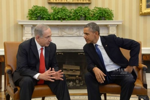 Visiting Israeli Prime Minister Benjamin Netanyahu meets with U.S. President Barack Obama at the White House in Washington, the U.S., on March 3, 2014. 