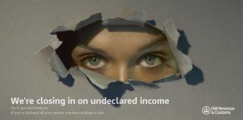 An HMRC poster alerting the tax evaders in Britain