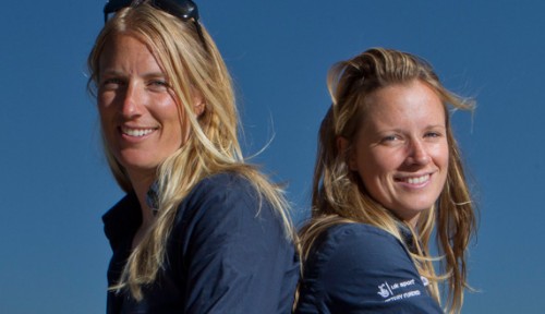 British sailors Hannah Mills and Saskia Clark 