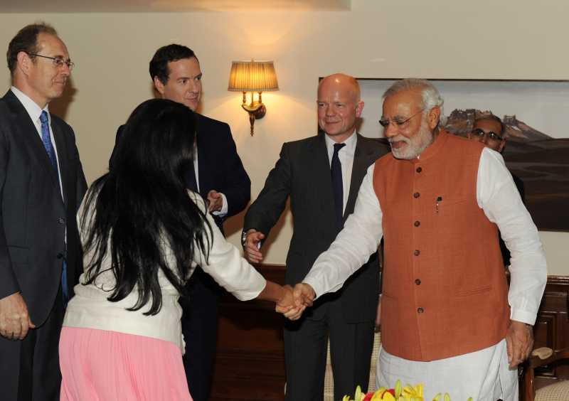 Priti with Indian Prime Minister Narendra Modi