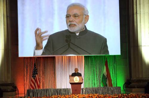 The Prime Minister, Shri Narendra Modi delivering his address at the reception hosted by US-India Business Council, in Washington DC