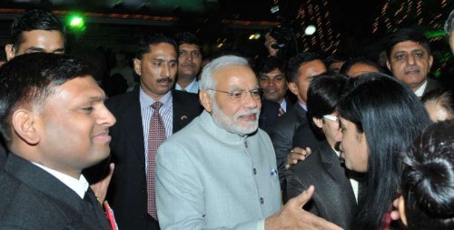 The Prime Minister, Shri Narendra Modi meeting the invitees, during the 'At Home' function, organised on the occasion of Navy Day, in New Delhi on December 04, 2014.