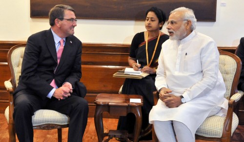 The US Defence Secretary, Mr. Ashton Carter calls on the Prime Minister, Shri Narendra Modi, , in New Delhi on June 03, 2015.