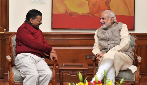 The Delhi Chief Minister-designate, Shri Arvind Kejriwal calls on the Prime Minister, Shri Narendra Modi, in New Delhi on February 12, 2015.