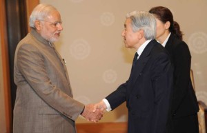 The Emperor of Japan, His Majesty Akihito with the Prime Minister, Shri Narendra Modi, in Tokyo