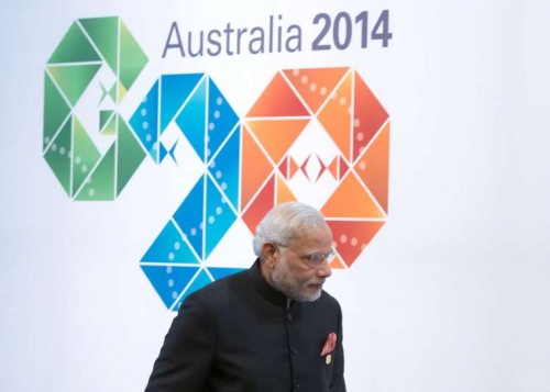 The Prime Minister, Shri Narendra Modi arriving for the official welcome at the G 20 summit, in Brisbane, Australia on November 15, 2014.