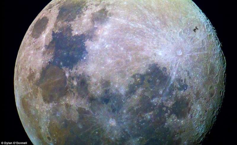 The International Space Station (ISS) is seen in front of the Moon. (Photo: Courtesy, Dylan O'Donnell