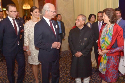 The President, Shri Pranab Mukherjee and the King Carl XVI Gustf at the Seminar on India-Sweden Partnership ? Co-creating a Brighter Future, in Stockholm, Sweden on June 02, 2015.