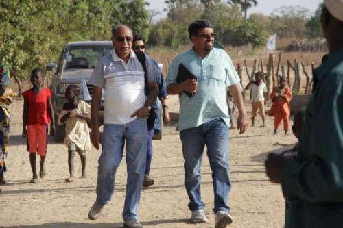 Ram Mohan (R) in a village in Gambia