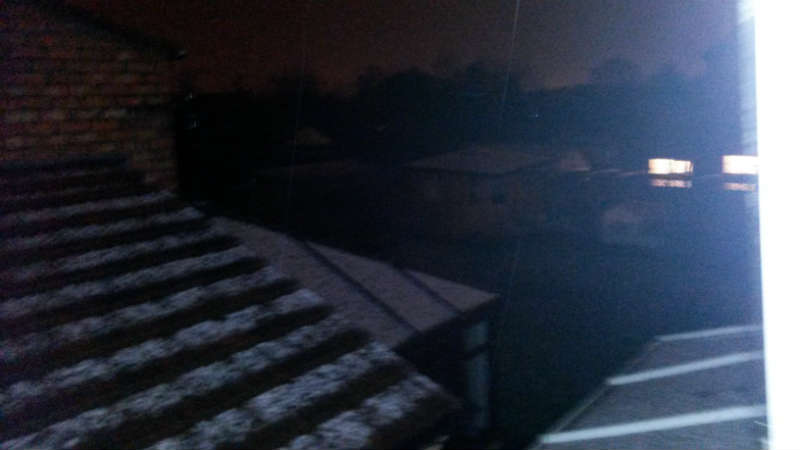 The first snow of the winter swept across Greater Manchester on Friday evening.