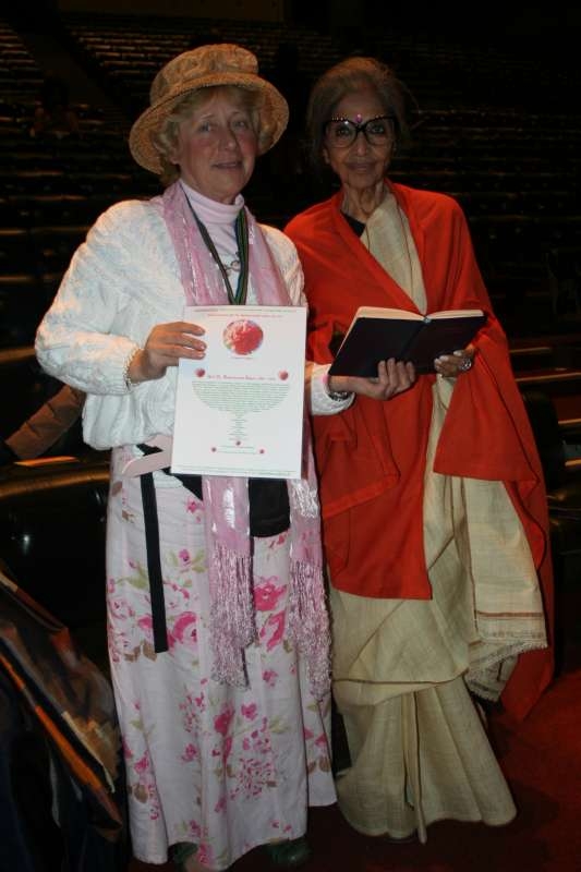 Tara Gandhi with Naomi Calligaro of Tagore Trust, London