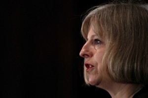 Britain's Home Secretary Theresa May delivers her speech on police reform, in central London