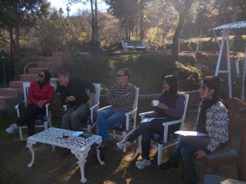 Authors at a panel discussion at the Writers Retreat