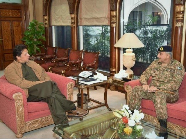 Pakistan Prime Minister Imran Khan and Pakistan Army chief General Qamar Javed Bajwa. by . 