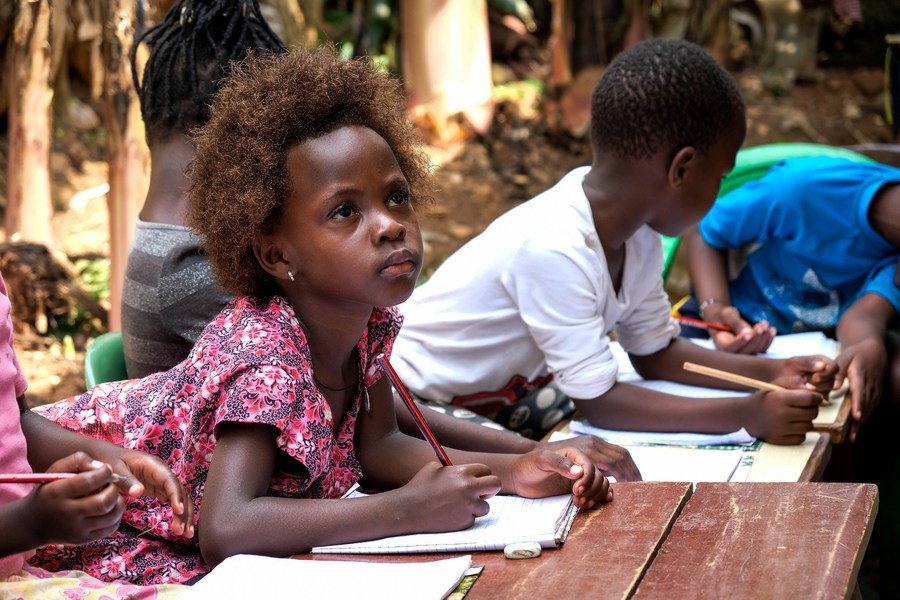 United Nations, Aug. 27 (Xinhua) -- Children attend a provisional class organized by kindergarten teacher Juliet Namanda at her home in Kampala, capital of Uganda, June 19, 2020. (Photo by Hajarah Nalwadda/Xinhua/IANS) by . 