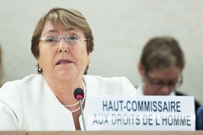 Michelle Bachelet, United Nations High Commissioner for Human Rights speaks at the at the Human Rights Council session on Monday, September 10, 2018. (Photo: UN/IANS) by . 