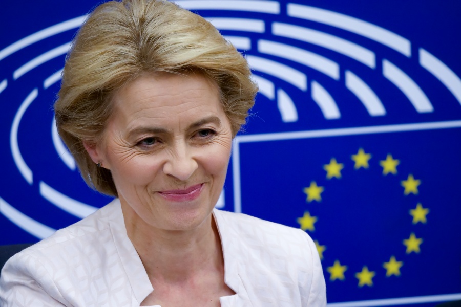 STRASBOURG (FRANCE), July 16, 2019 (Xinhua) -- Ursula von der Leyen attends a press conference after being elected the next president of the European Commission at the headquarters of European Parliament in Strasbourg, France, July 16, 2019. Germany's Ursula von der Leyen was elected to be the next president of the European Commission on Tuesday with a slim majority. (Xinhua/Zhang Cheng/IANS) by . 