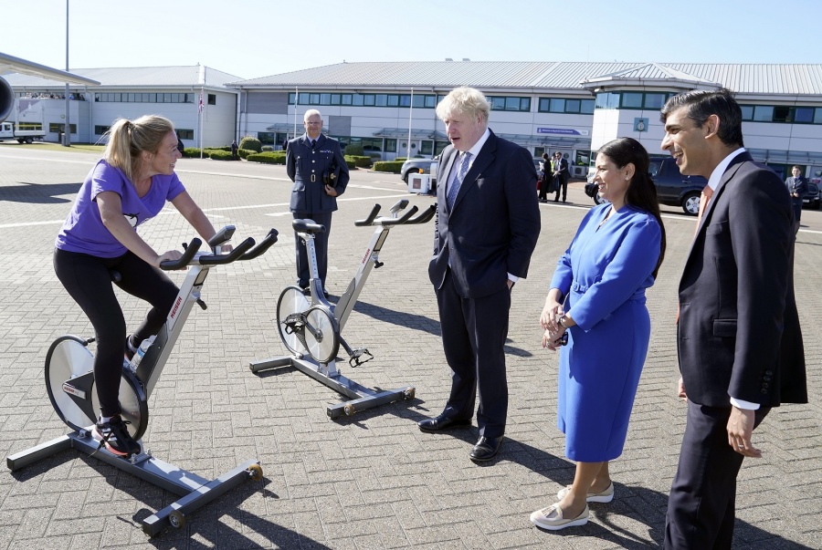 Boris Johnson and Rishi take part in 24 hour Cycle challenge by . 