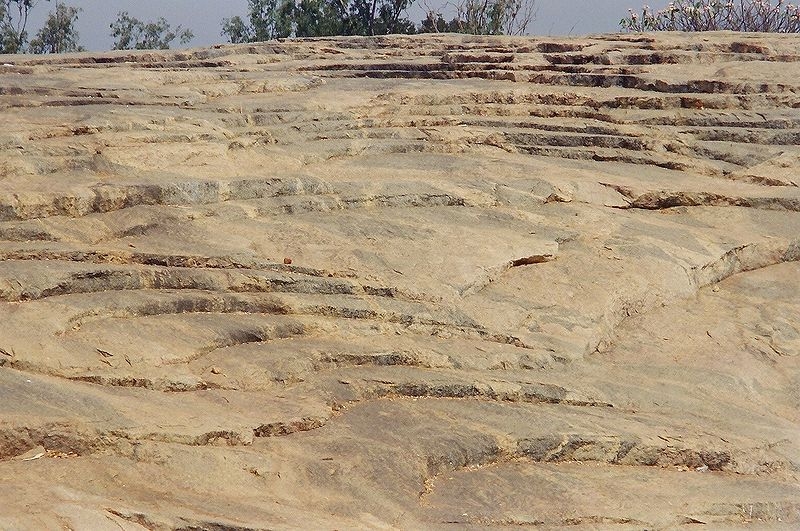 A View of the impressive and massive exposure of Peninsular Gneiss at Lalbagh in Bangalore. (Photo Courtesy: Wikipedia) by . 