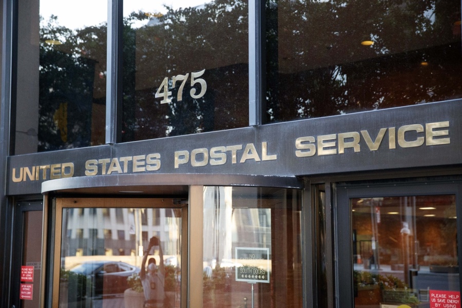 WASHINGTON, D.C., Aug. 19, 2020 (Xinhua) -- Photo taken on Aug. 18, 2020 shows the United States Postal Service headquarters in Washington, D.C., the United States. The chief of U.S. Postal Service (USPS) said Tuesday his agency will suspend until after the election a series of cost-cutting reforms that raised concerns from critics about delays in mail delivery and possible disenfranchisement for voters. (Photo by Ting Shen/Xinhua/IANS) by . 