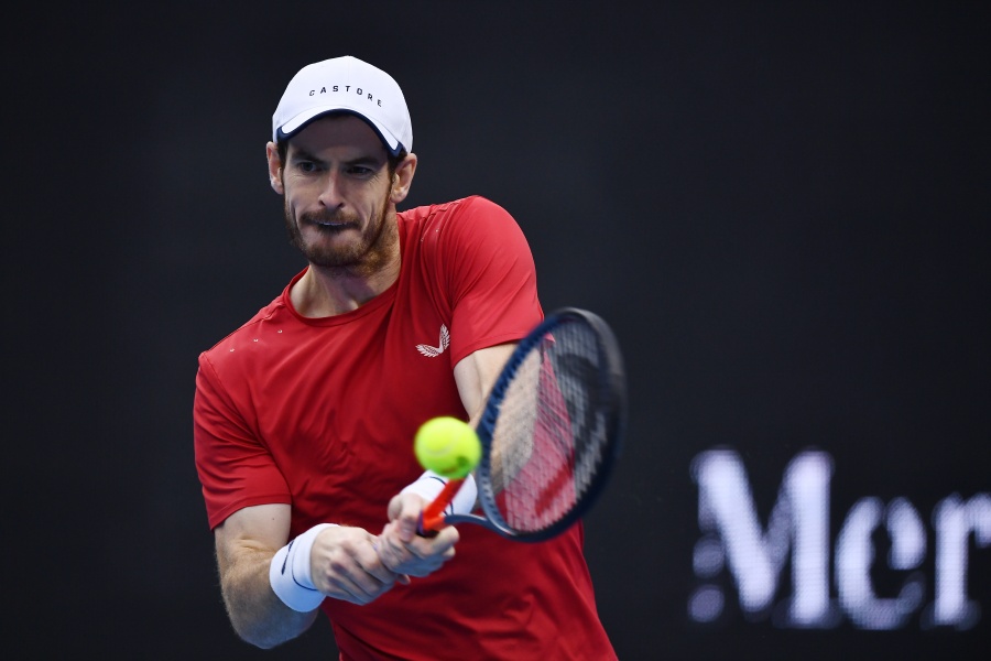 BEIJING, Oct. 4, 2019 (Xinhua) -- Andy Murray of Britain hits a return during the men's singles quarter-final match against Dominic Thiem of Austria at 2019 China Open tennis tournament in Beijing, capital of China, Oct. 4, 2019. (Xinhua/Zhang Hongxiang/IANS) by . 